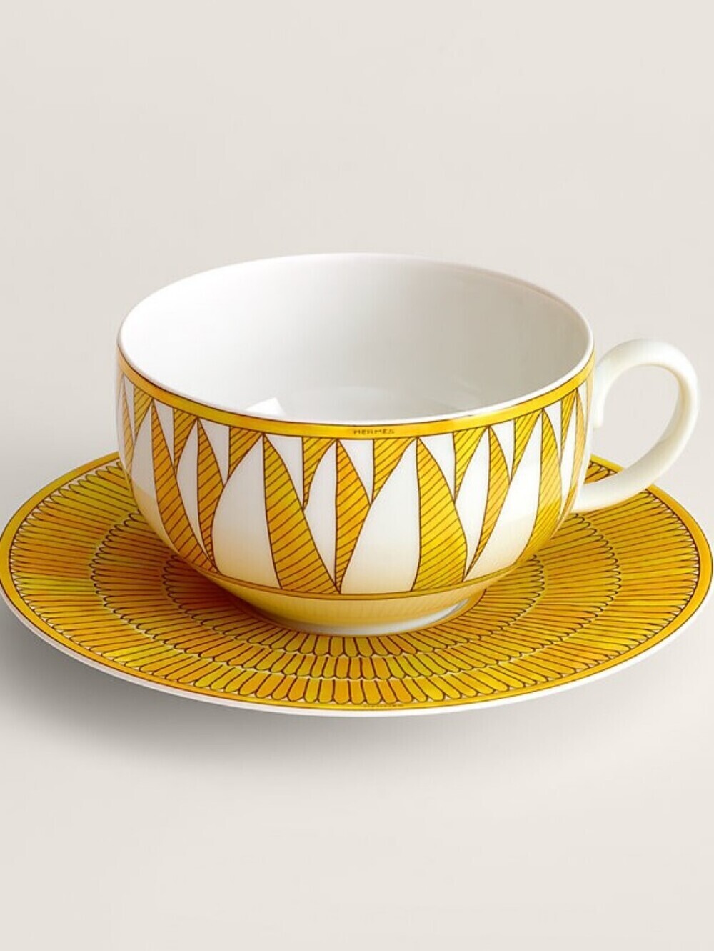 New Hermes Soleil Set Of 2 Tea Cups With Saucers READ DESCRIPTION